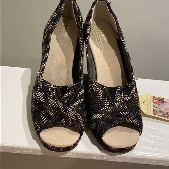 Toms Peep Toe wedge shoes - Picture 3 of 6